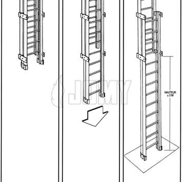 Drawing of a counterbalanced aluminum ladder Drawing of a counterbalanced aluminum ladder
